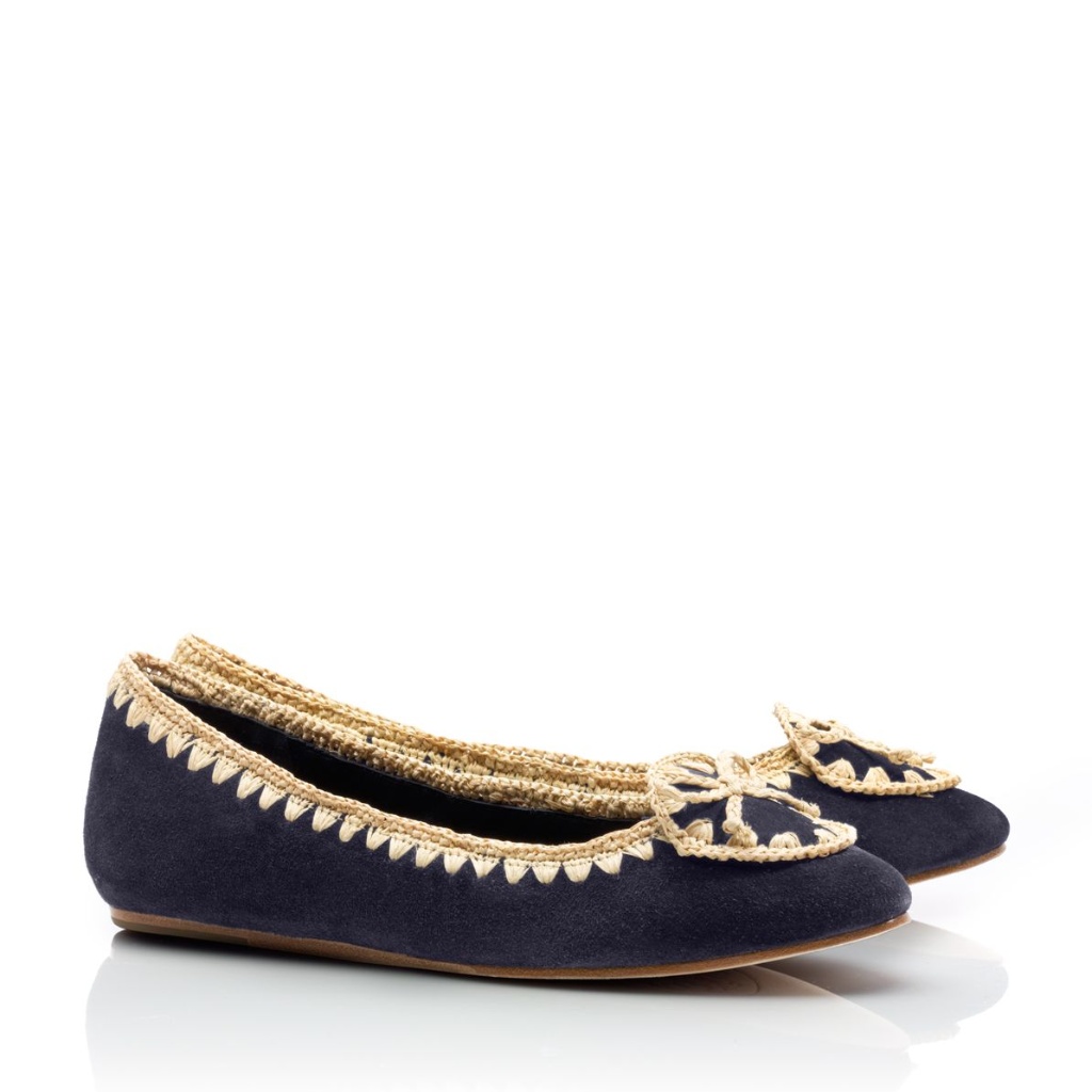 Tory Burch Natasha Ballet Flat Bright Navy Suede